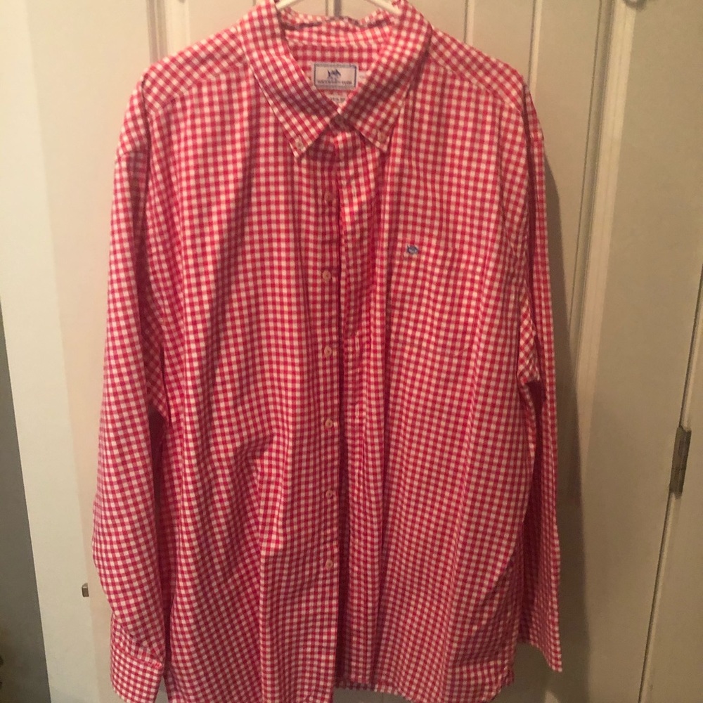 Southern Tide Hot Pink Check Button Down